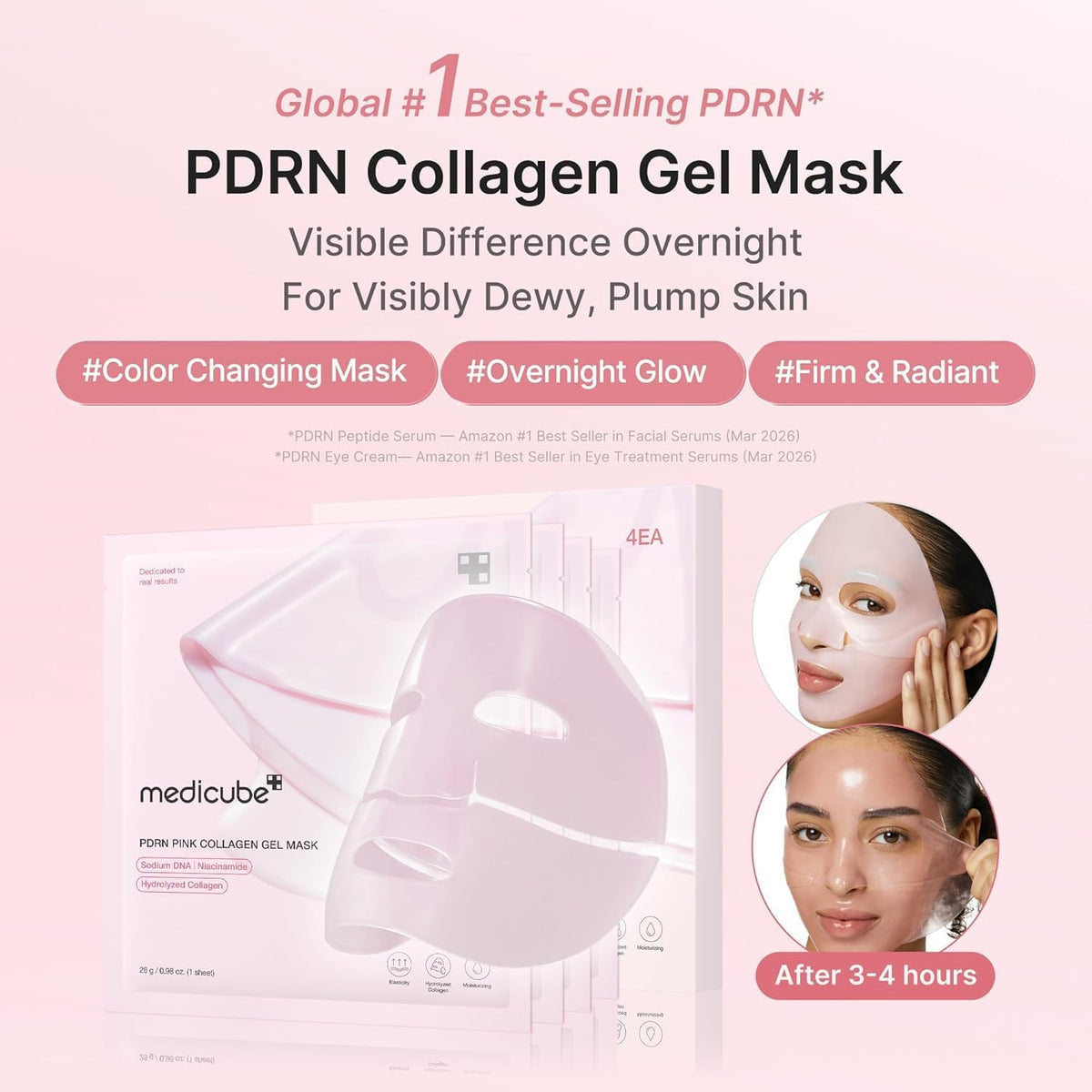 medicube Jelly Gel Mask with Salmon DNA PDRN Pink Collagen, 4EA — photo 2