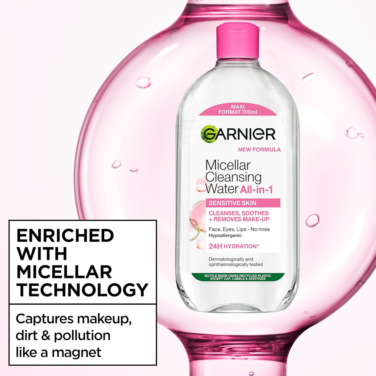 Garnier Micellar Water 700ml, All-in-One Face Cleanser & Makeup Remover — photo 8