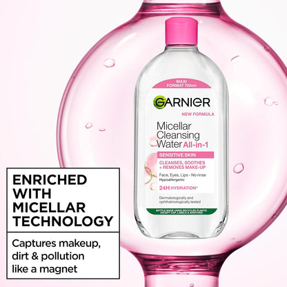 Garnier Micellar Water 700ml, All-in-One Face Cleanser & Makeup Remover — photo 8