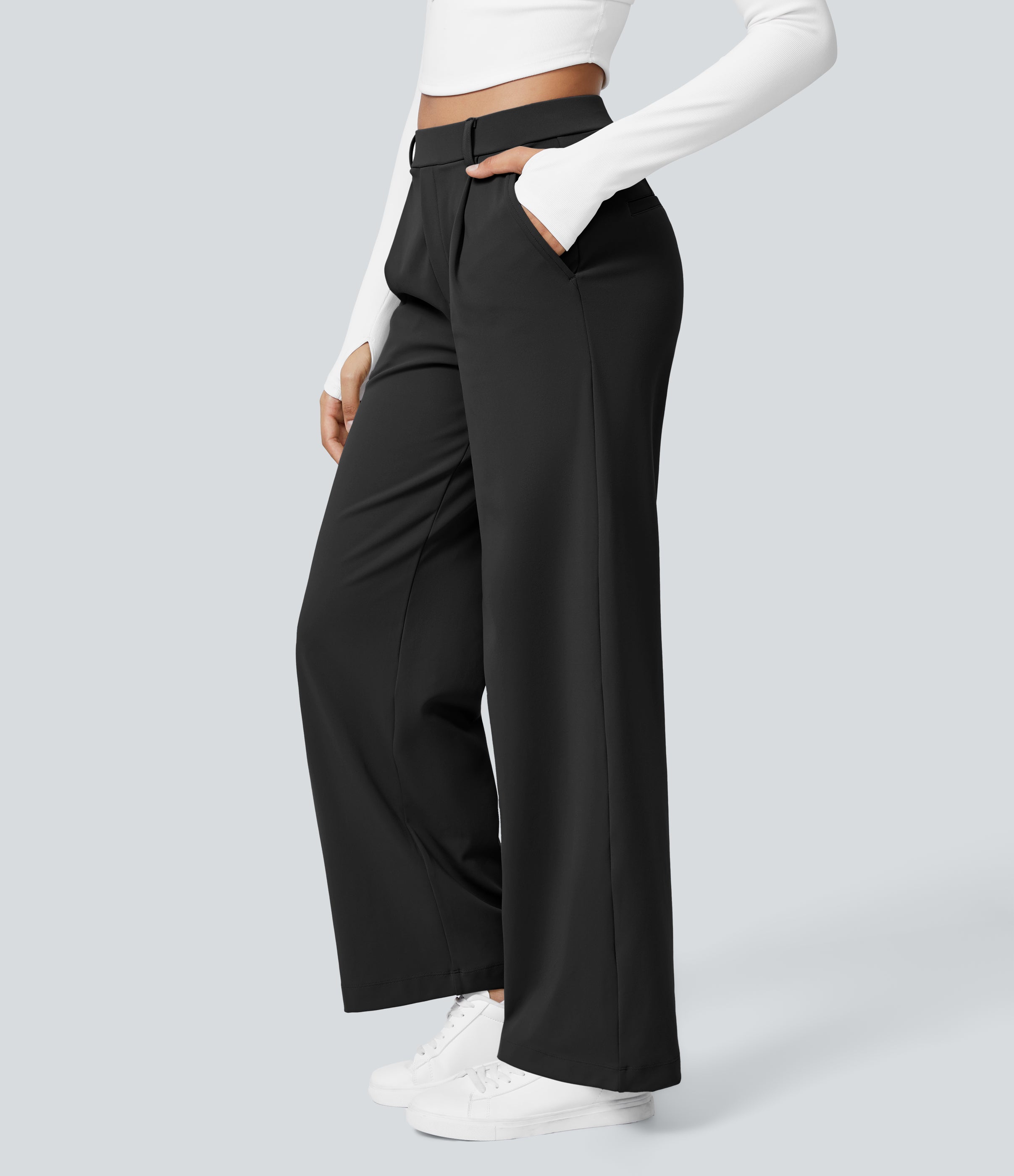Halara Flex™ DayStretch High Waisted Pocket Straight Leg Work Trousers — photo 3