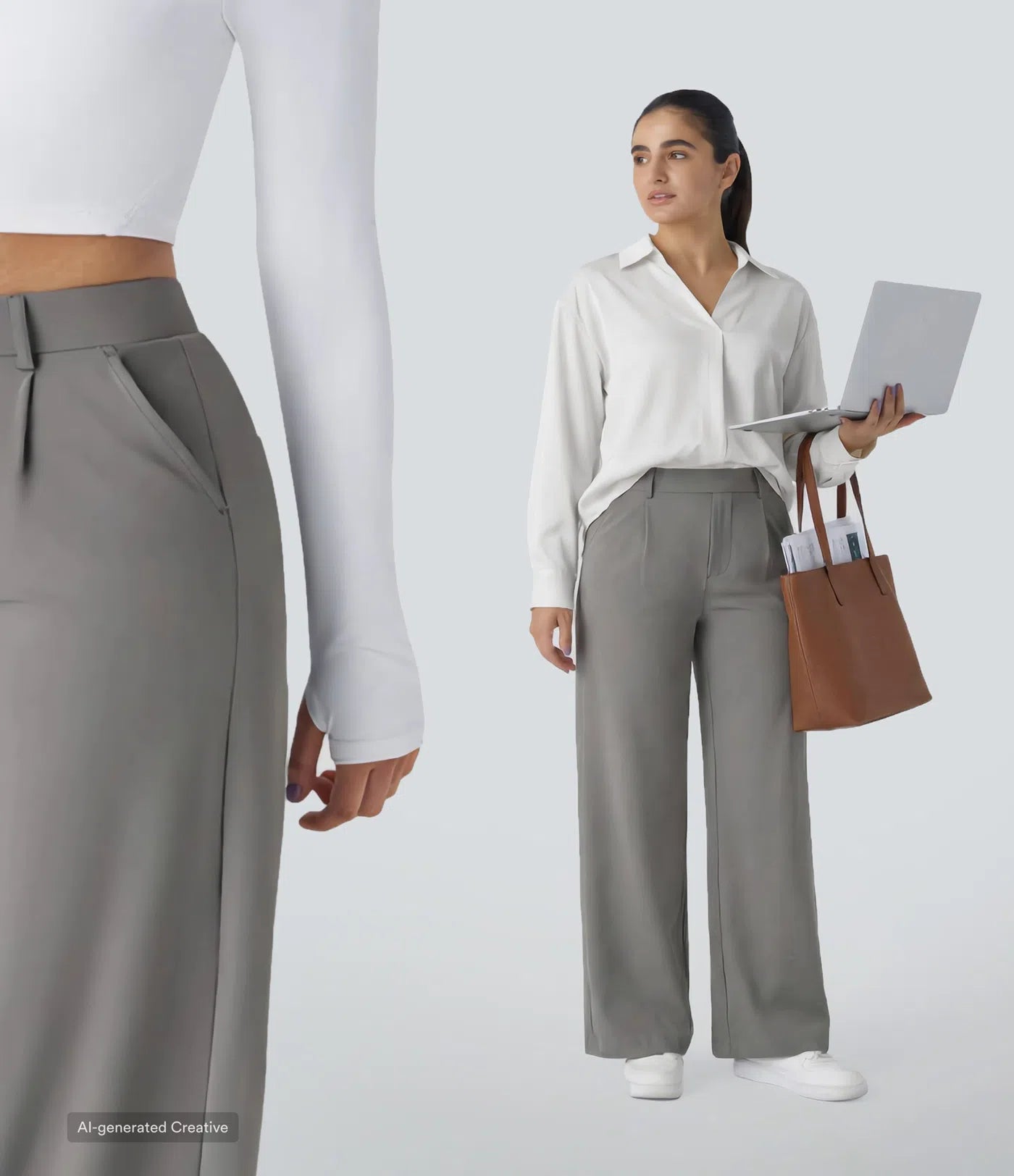 Halara Flex™ DayStretch High Waisted Pocket Straight Leg Work Trousers — photo 8